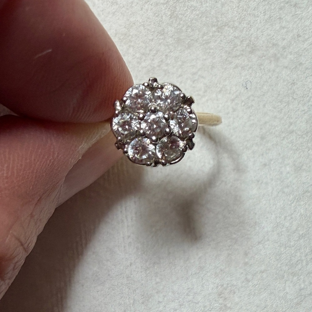 14K Gold Cluster Ring - Picture 4 of 7